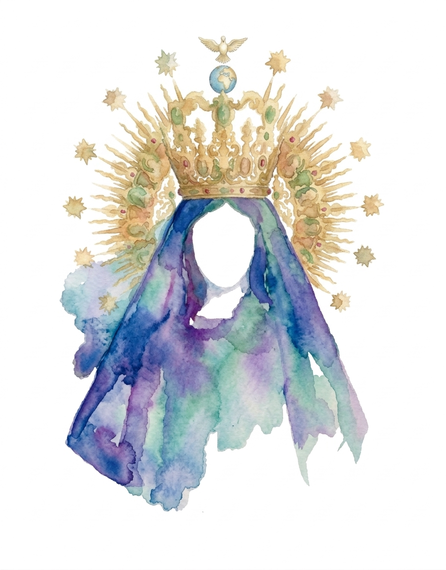 Lámina Virgen Acuarela Digital